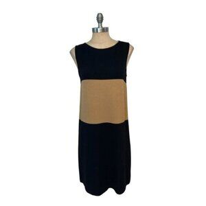 St. John Sport Santana Knit Colorblock  Dress Size 6 Black/Tan
